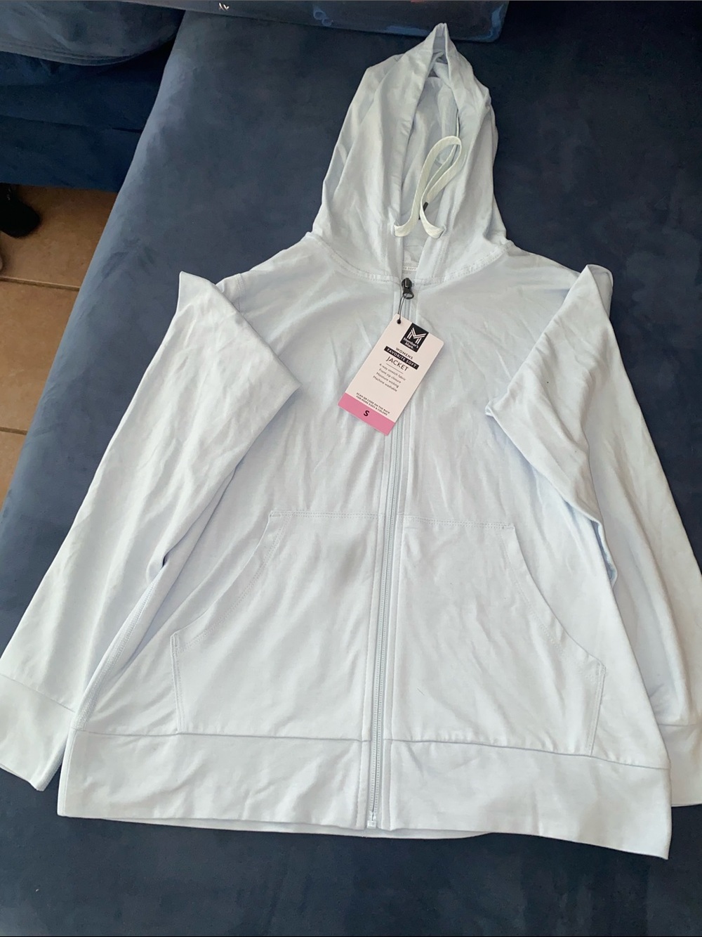 Light Blue Women's Full-Zip Hoodie Jacket